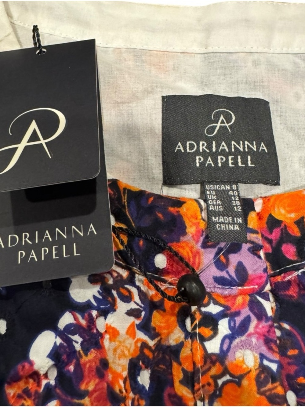 Adrianna Papell Floral Sleeveless Dress Fit & Flare Pockets Size 8 NWT - Picture 4 of 6